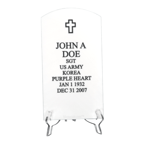 Veteran White Headstone Plaque